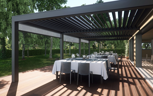 Pergola Adjustable Louvered Roof, Motorized Louvered Patio Covers
